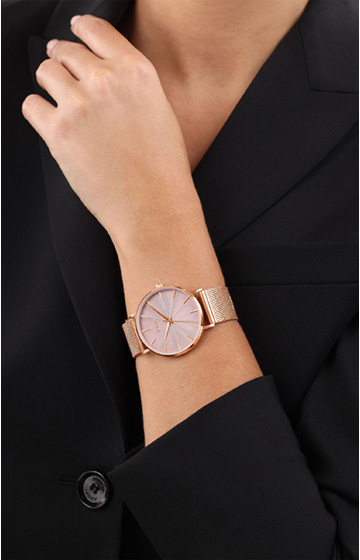 Damen-Armbanduhr in Roségold