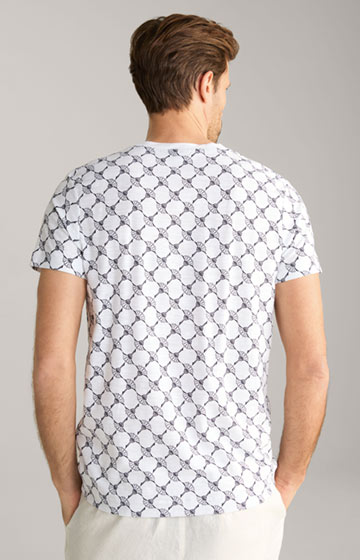 Cornflower-T-Shirt Tyron in Weiß gemustert
