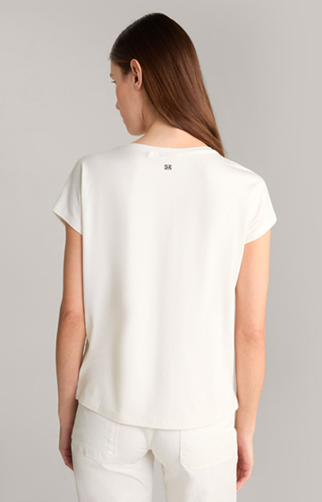 Tüll-T-Shirt in Offwhite