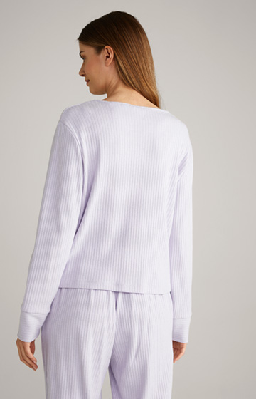Loungewear Ripp-Longsleeve in Lavender