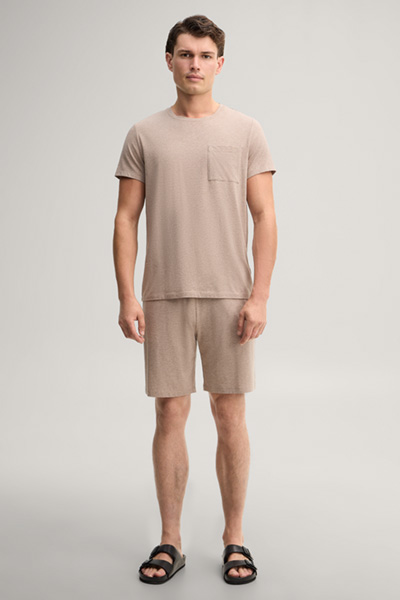 Leads to product detail page "Beige loungewear t-shirt"