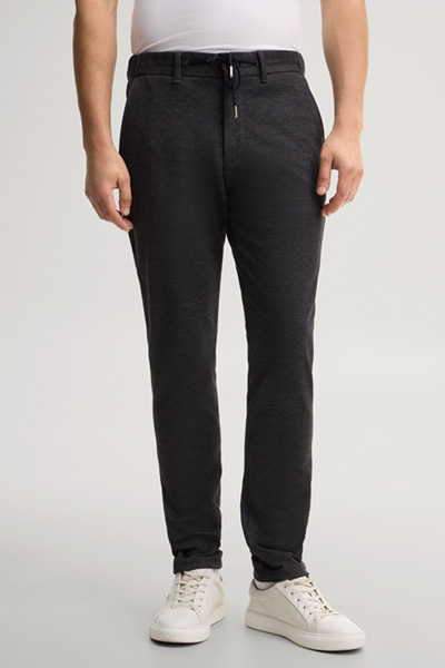 Leads to product detail page "Navy viscose-blend chinos"