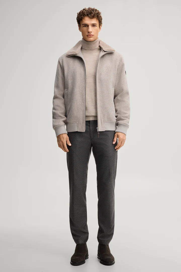 Leads to product detail page "Beige cashmere-blend blouson"