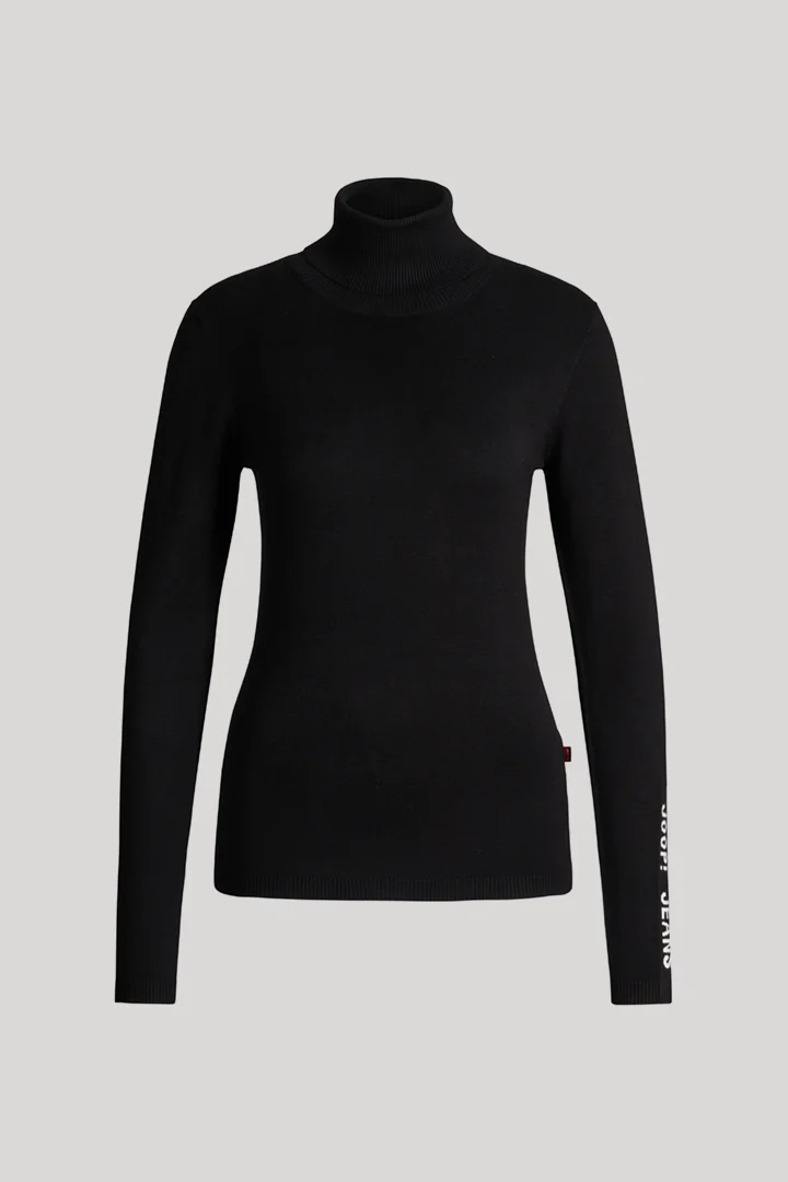 Führt zu Produktdetailseite „Viskose-Rollkragen-Pullover in Schwarz"