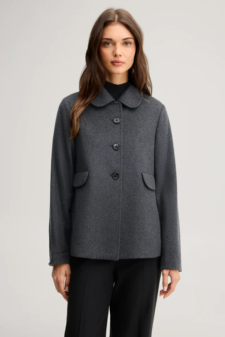 Leads to product detail page "Wool-blend jacket with cashmere in anthracite"