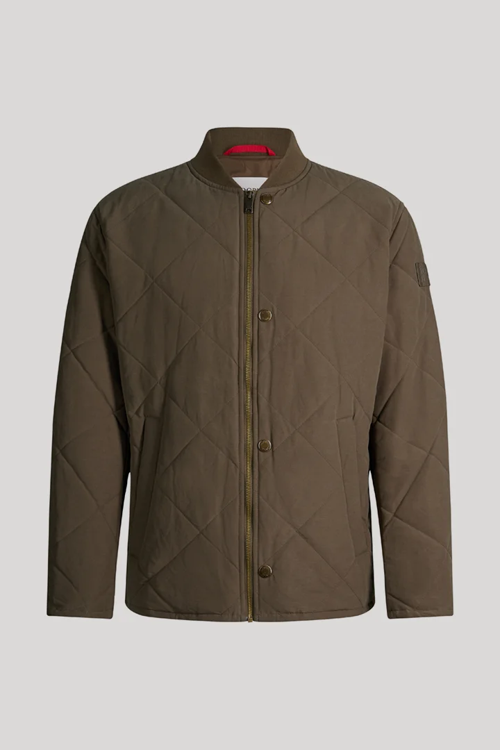 Steppjacke aus Baumwollmix in Dunkelgrün