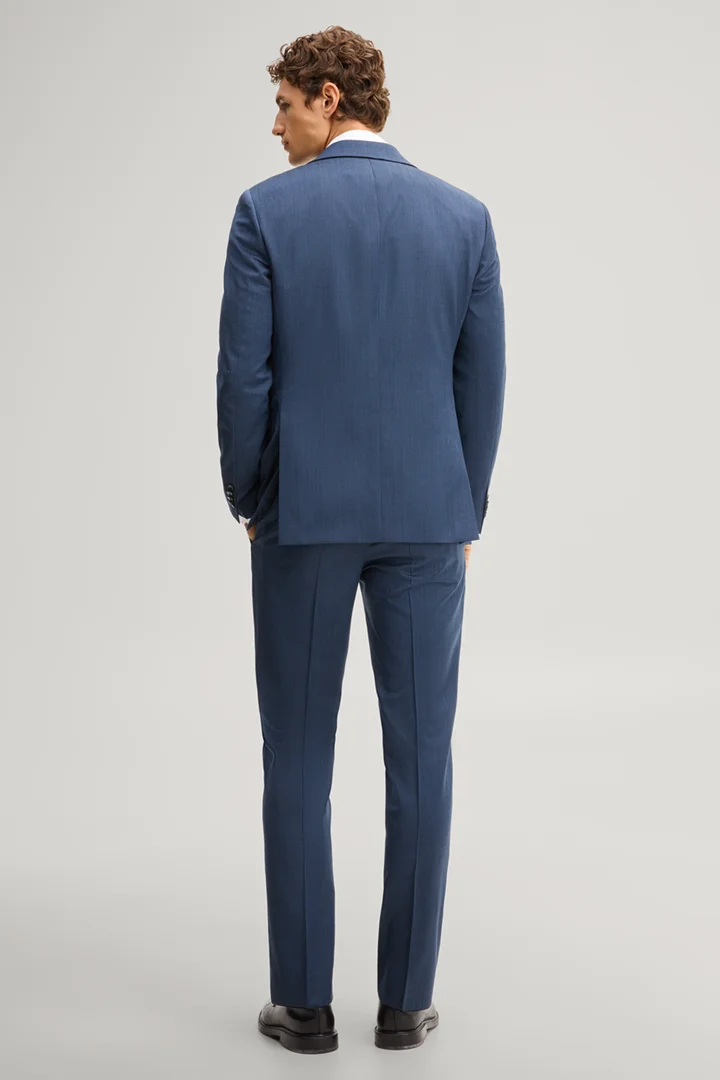 Leads to product detail page "Medium blue wool-blend suit"