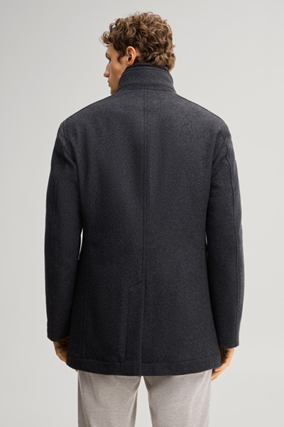 Leads to product detail page "Wool-blend jacket with an inlay in anthracite"