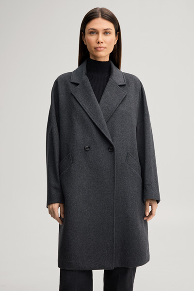 Leads to product detail page "Wool-blend coat with cashmere in anthracite"