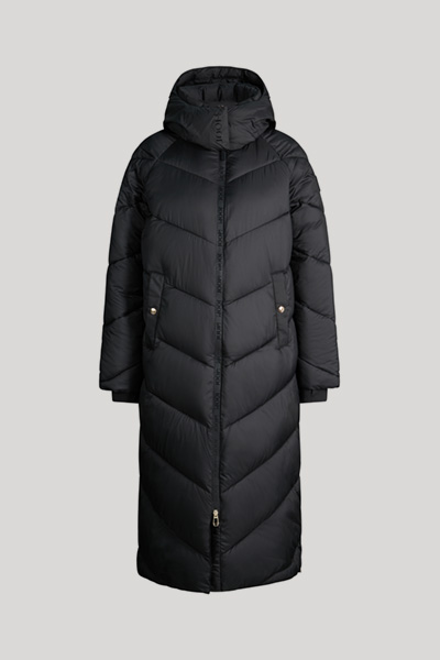 Führt zu Produktdetailseite „Maxi-Steppmantel in Schwarz"