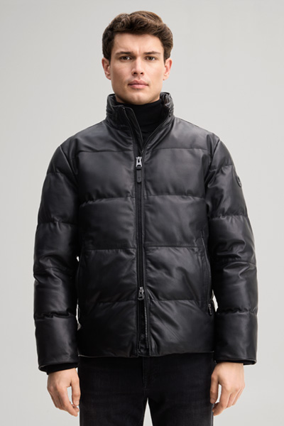Leads to product detail page "Black lamb nappa leather jacket"
