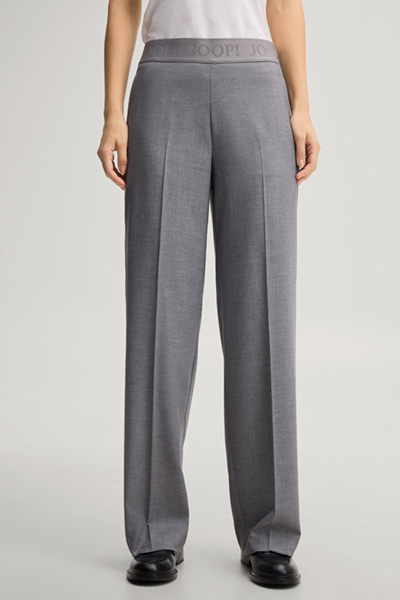 Leads to product detail page "Marl grey flannel trousers"
