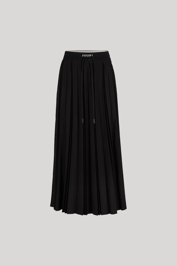 Black flannel midi skirt