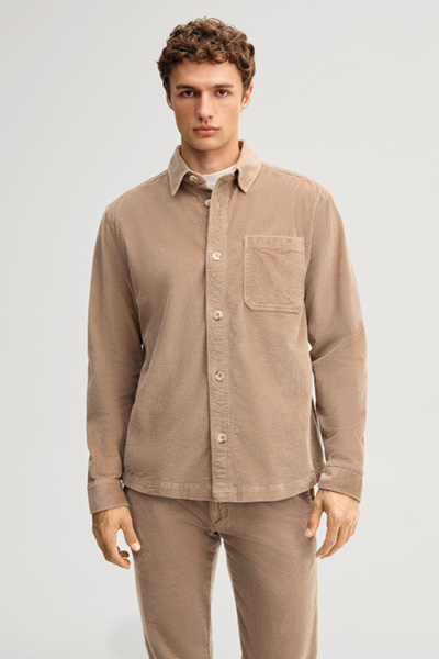 Leads to product detail page "Brown Corduroy Overshirt"