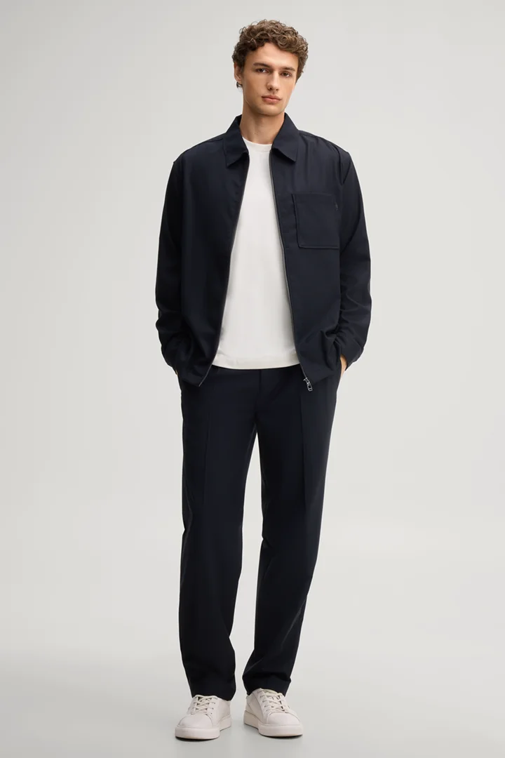 Leads to product detail page "Kombi-Hemdjacke aus Wollmix in Navy"