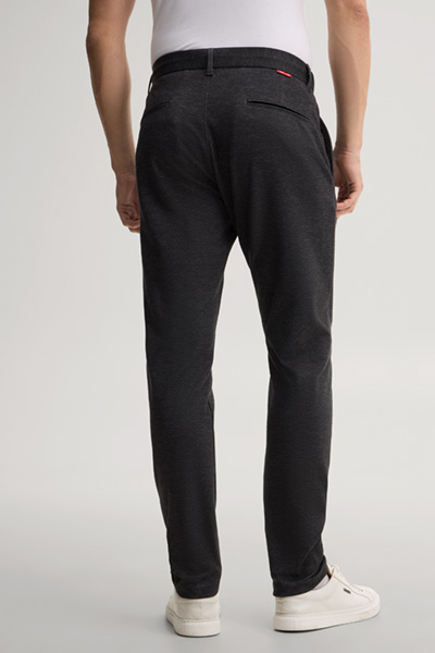 Leads to product detail page "Navy viscose-blend chinos"