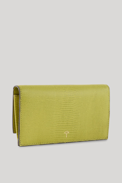 Leads to product detail page "Lizeta Virna wallet in embossed lime green"