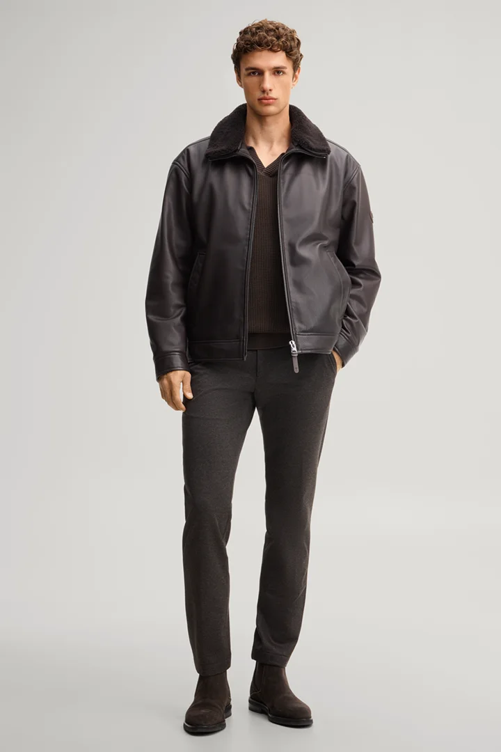 Leads to product detail page "Brown deerskin nappa leather jacket"