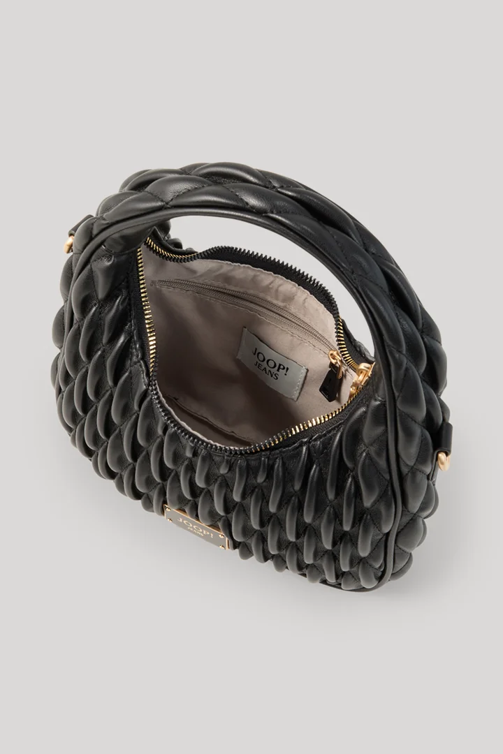 Leads to product detail page "Ruga denise hobo bag in black, quilted"