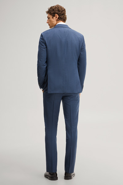 Leads to product detail page "Medium blue wool-blend suit"