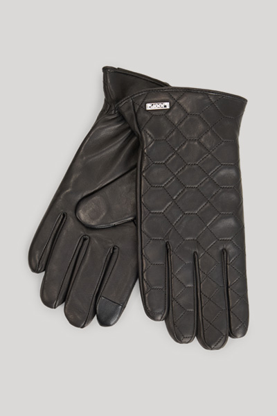 Führt zu Produktdetailseite „Lederhandschuhe in Schwarz"