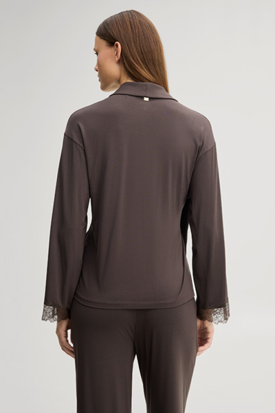 Führt zu Produktdetailseite „Loungewear Cardigan in Dunkelbraun"