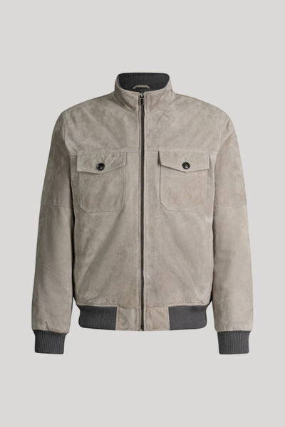 Leads to product detail page "Light grey suede jacket"