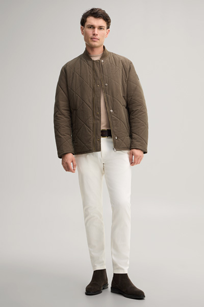 Führt zu Produktdetailseite „Steppjacke aus Baumwollmix in Dunkelgrün"