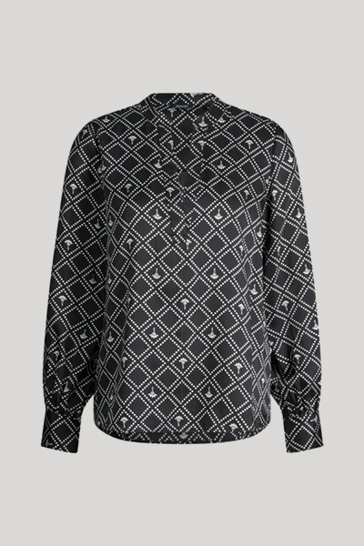 Cornflower blouse in black and ecru pattern