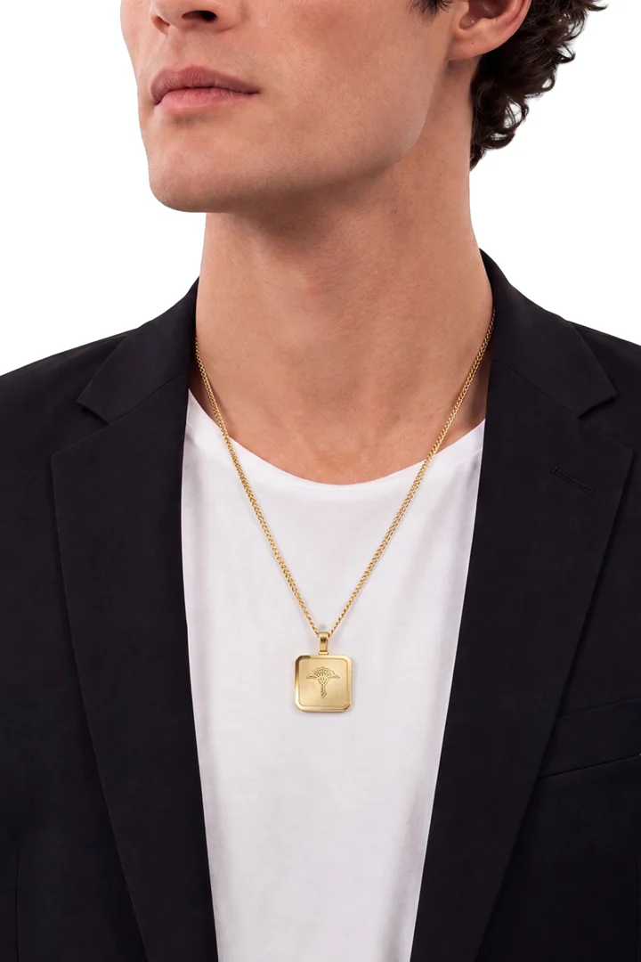 Leads to product detail page "Gold necklace with pendant"