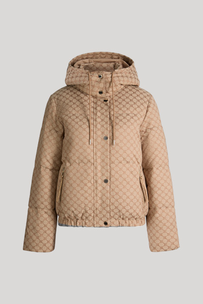 Führt zu Produktdetailseite „Cornflower-Jacquard-Steppjacke in Camel-Dunkelbraun gemustert"