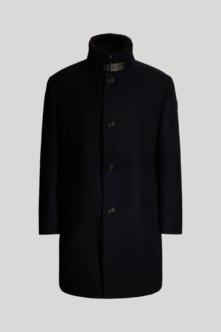 JOOP! presents the product Dark blue wool-blend coat with a stand-up collar from the category Coats as a cut-out