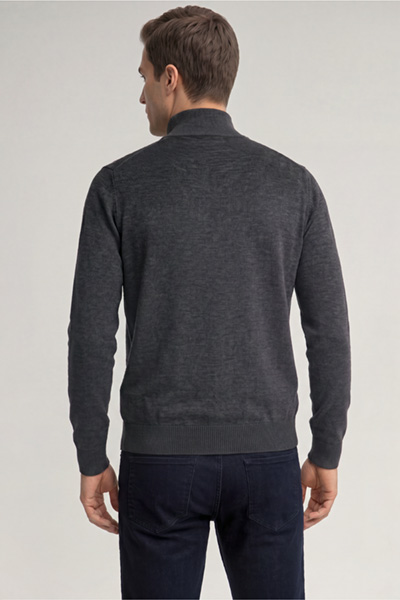 Leads to product detail page "Davis Merino Wool Knitted Jacket in Charcoal"