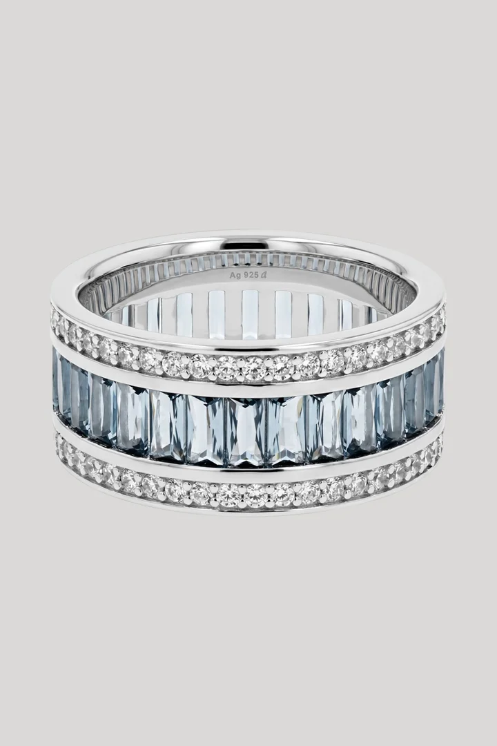 Leads to product detail page "Silver ring with cubic zirconia"