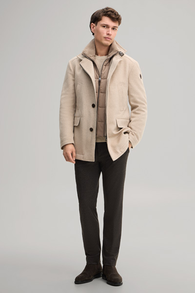 Führt zu Produktdetailseite „Jacke aus Wollmix mit Inlay in Beige"