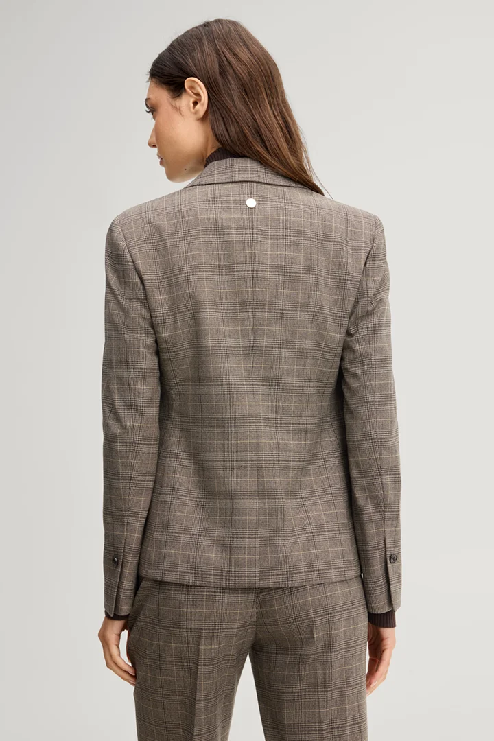 Führt zu Produktdetailseite „Beige and black checked blazer"