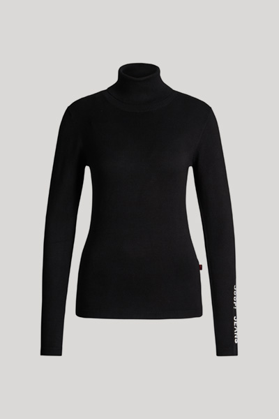 Führt zu Produktdetailseite „Viskose-Rollkragen-Pullover in Schwarz"