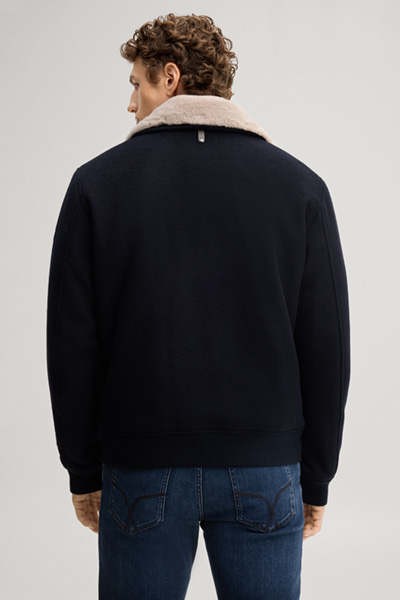 Leads to product detail page "Navy cashmere-blend blouson"