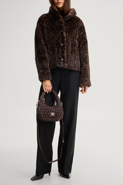 Leads to product detail page "Ruga denise hobo bag in dark brown, quilted"