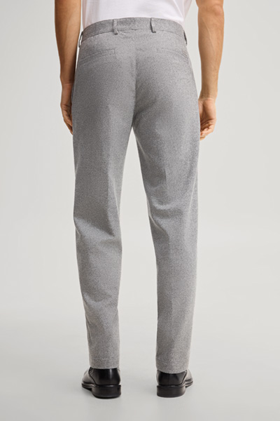 Leads to product detail page "Light grey silk-blend pleated trousers"