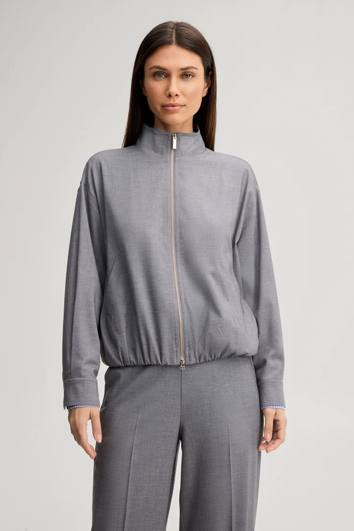 Leads to product detail page "Marl grey flannel blouson"