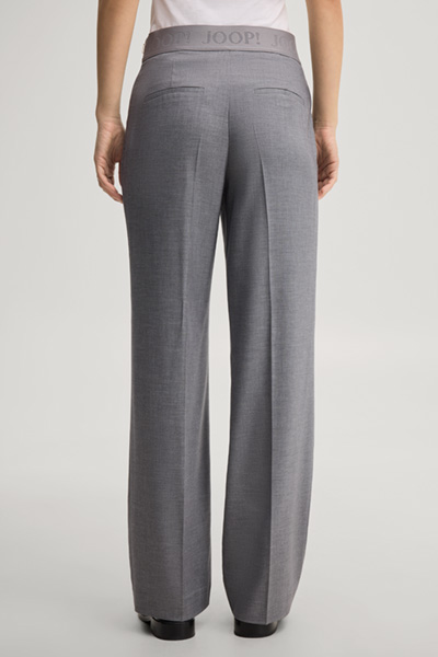 Leads to product detail page "Marl grey flannel trousers"