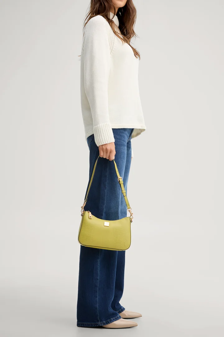Leads to product detail page "Lizeta Libi hobo bag in embossed lime green"