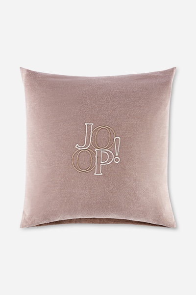 Leads to product detail page "JOOP! soft label cushion in brown, 35 x 35 cm"