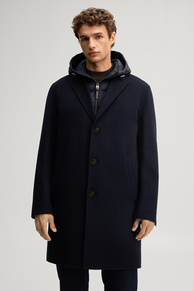 Führt zu Produktdetailseite „Mantel mit Inlay in Navy"