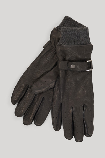 Führt zu Produktdetailseite „Lederhandschuhe in Schwarz"