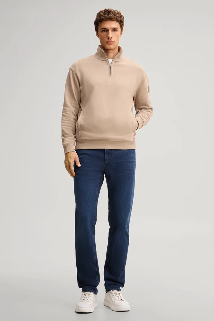 Führt zu Produktdetailseite „Sweatshirt mit Zipper in Braun"