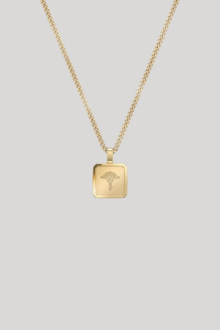 Leads to product detail page "Gold necklace with pendant"