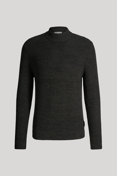 Führt zu Produktdetailseite „Pullover mit Stehkragen in Dunkelgrün"