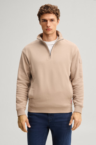 Führt zu Produktdetailseite „Sweatshirt mit Zipper in Braun"